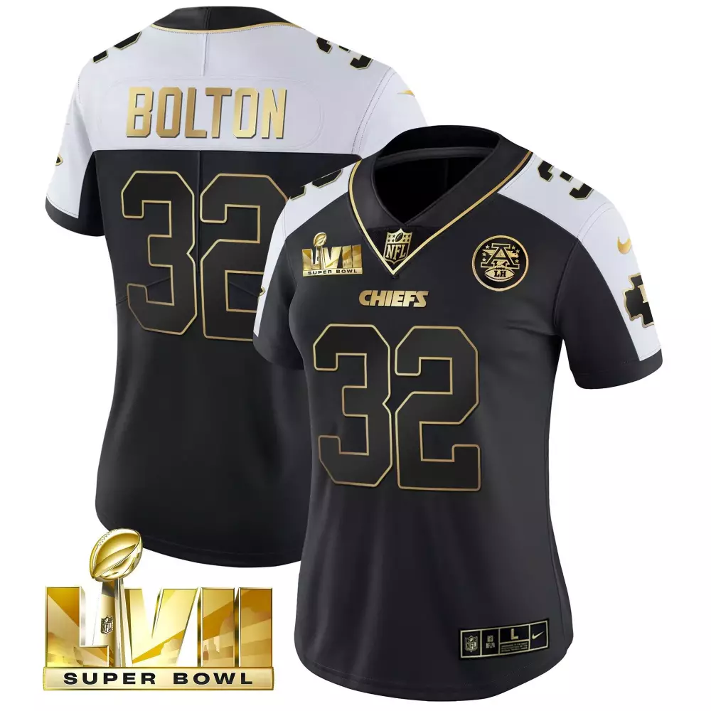 Nick Bolton 32 Chiefs Jersey Black Super Bowl Lvii Men Authentic White Gold Alternate
