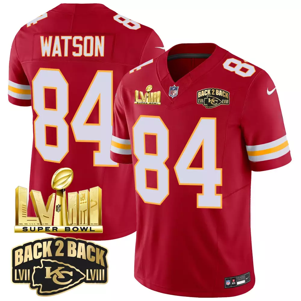 Watson Lvii 84 Kansas City Chiefs Jersey Red Super Bowl Champions Lviii Men T-shirt