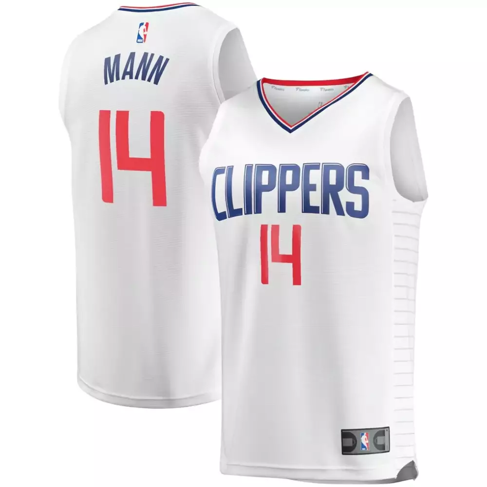Terance Mann 14 Clippers Jersey White Men Player Blue Red Replica