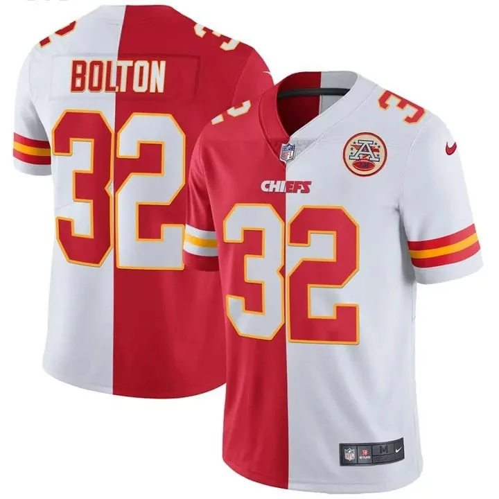 Nick Bolton 32 Chiefs Jersey Red Men Split White Yellow Vapor Limited All Stitched