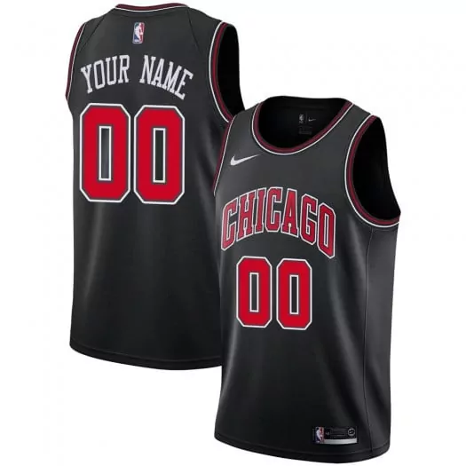 Custom Chicago Bulls Jersey Black Men Red White All Stitched Vapor
