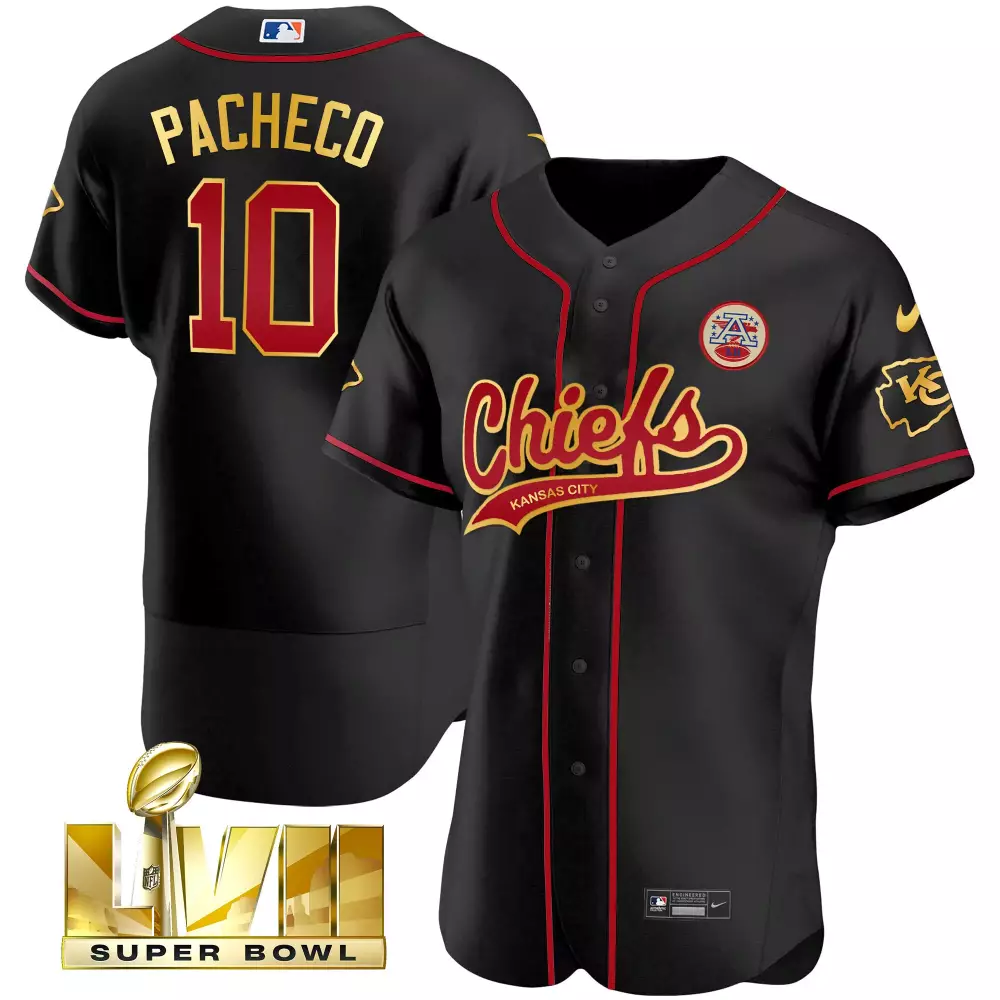 Isiah Pacheco 10 Chiefs Jersey Black Super Bowl Lviii Champions Men Red Gold All