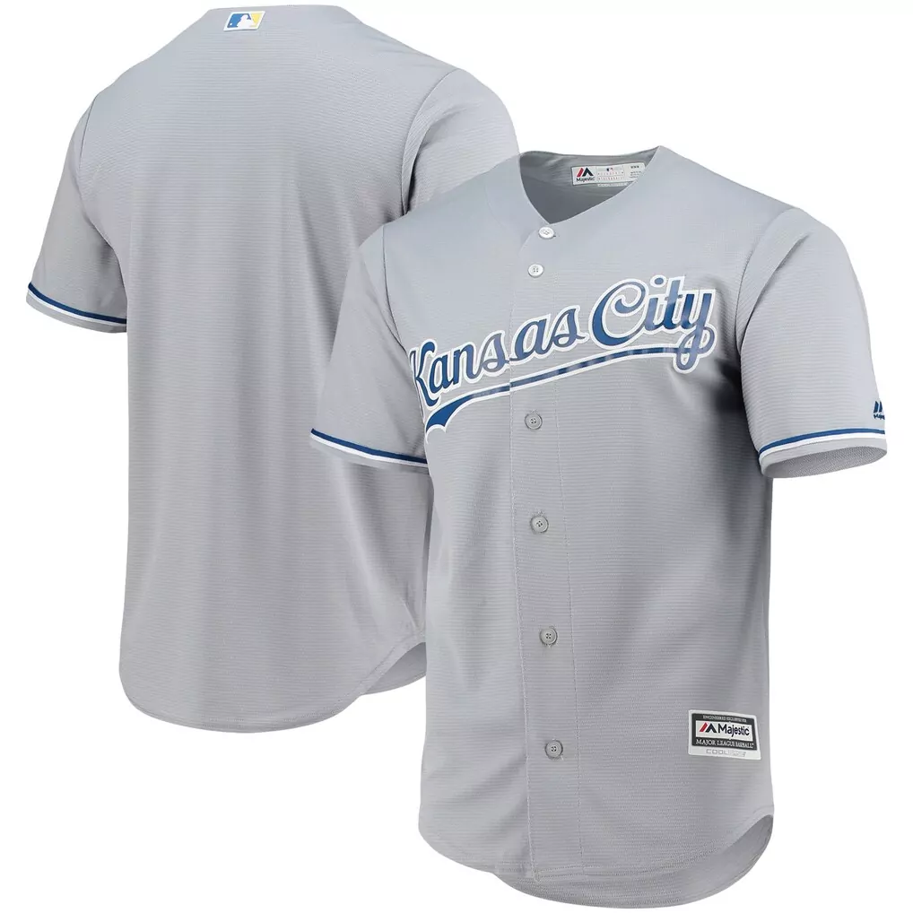 Kansas City Royals Jersey Gray Blue White Official