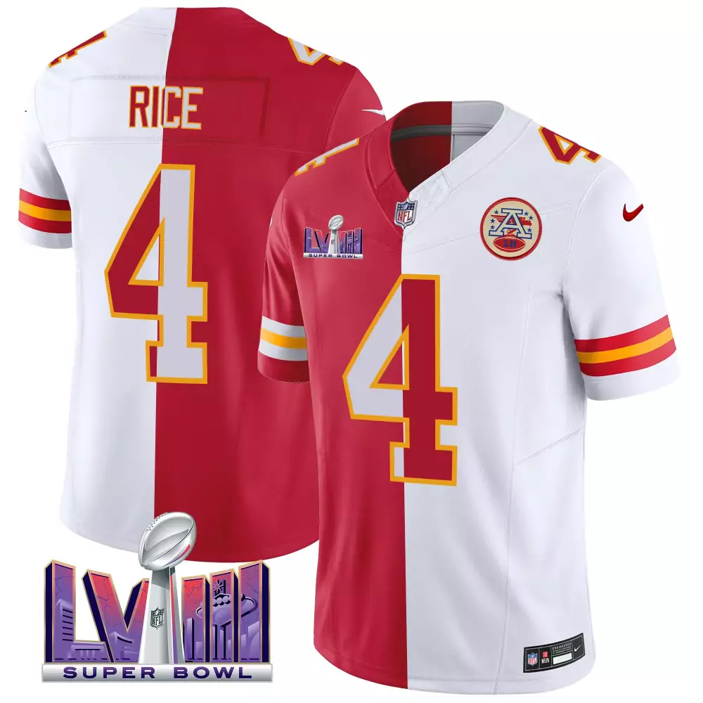Derrick Thomas 4 Jersey White Super Bowl Lvii Kansas City Chiefs 2023 Men Split Design