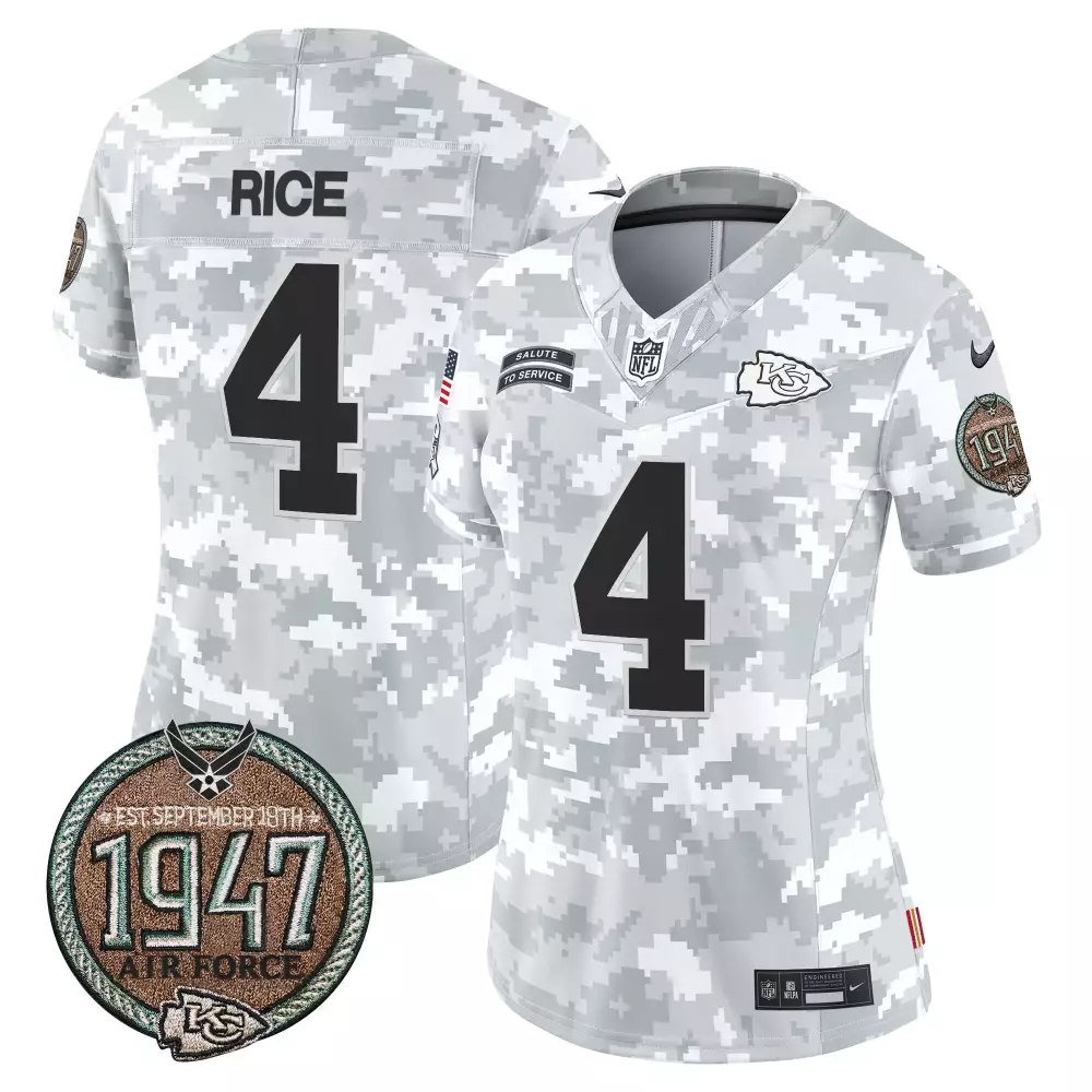 Rashee Rice 4 Kansas City Chiefs Jersey White Salute To Service 1947 Air Force Men