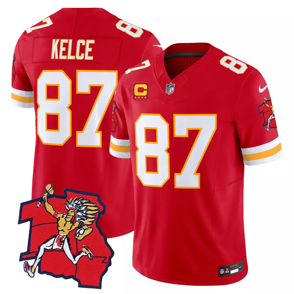 Travis Kelce 87 Jersey Red Kansas City Chiefs Kingdom Native American Heritage Men