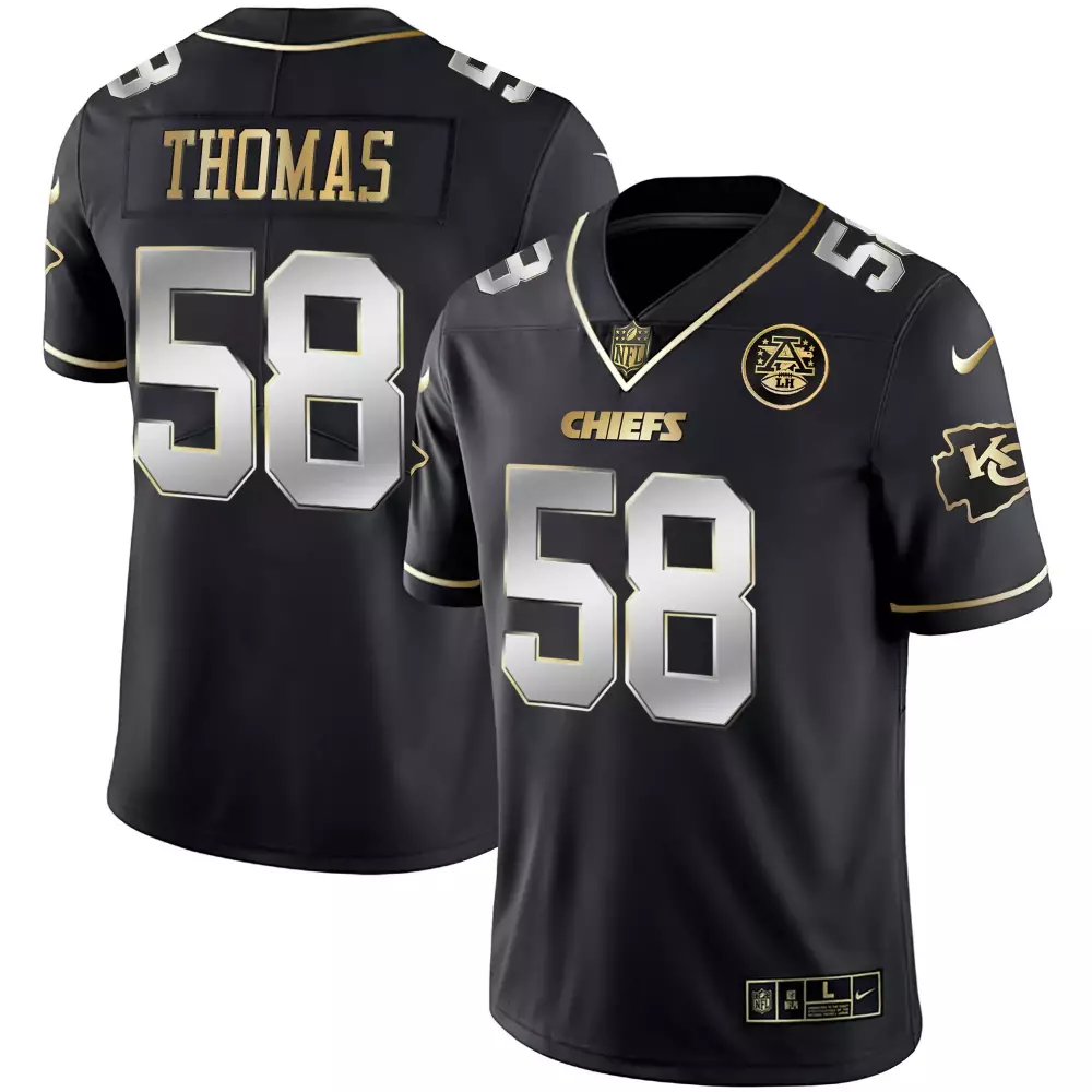 R Mason 58 Chiefs Jersey Black AFC Championship Kc Men Authentic Gold Silver All
