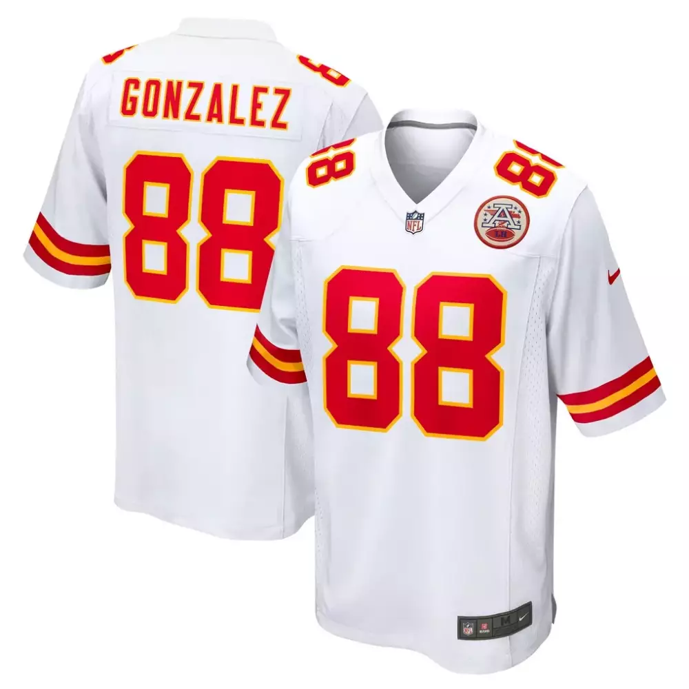 Tony Gonzalez 88 Jersey White Kansas City Chiefs Men Red Gold Retired Game