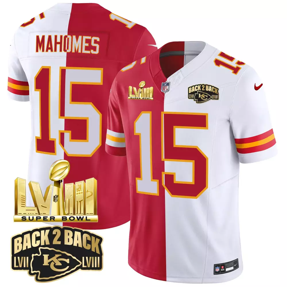 Patrick Mahomes 15 Jersey Red Super Bowl Lviii Kansas City Chiefs Champions Lvii