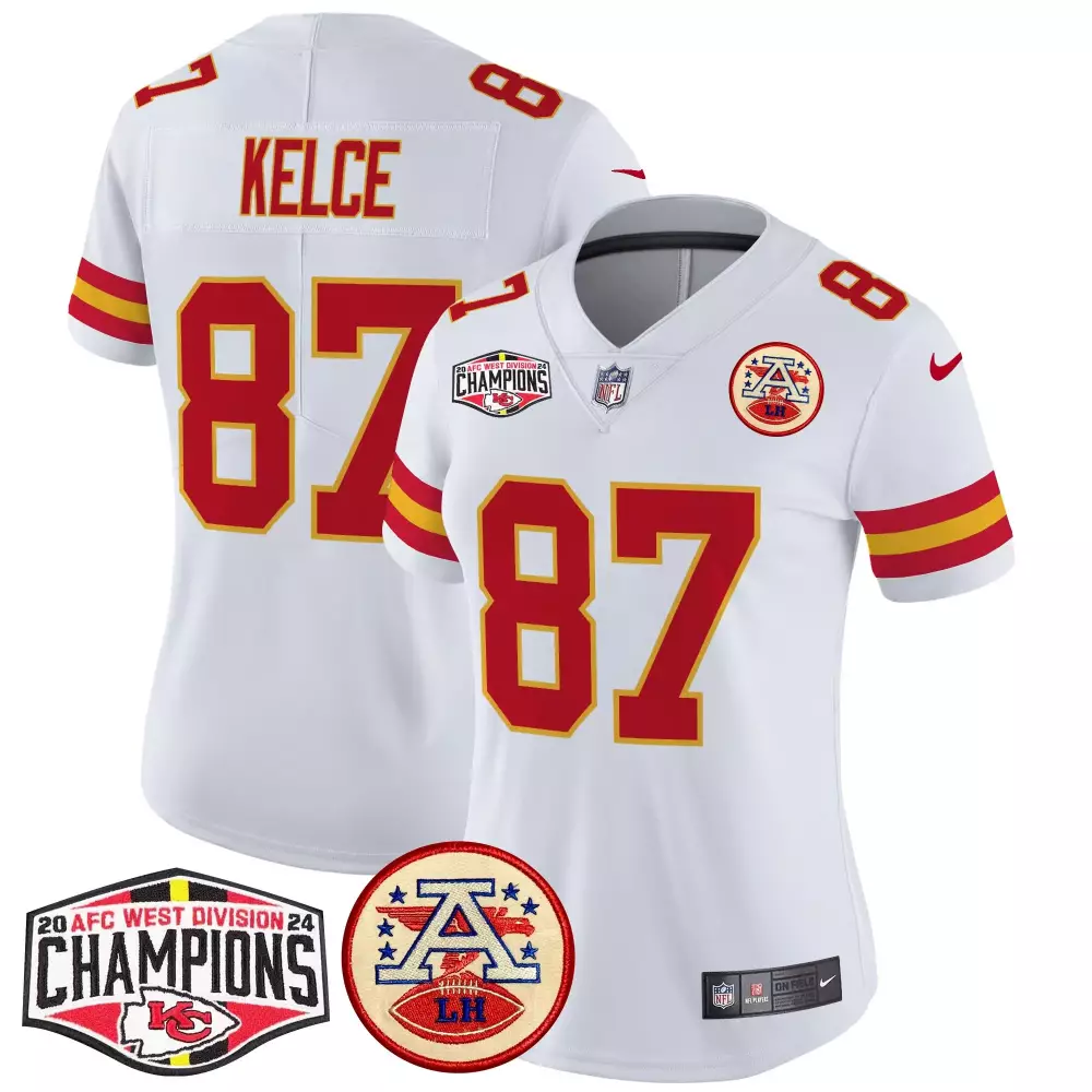 Travis Kelce 87 Jersey White Kansas City Chiefs Lh Men Red Gold Vapor Limited All