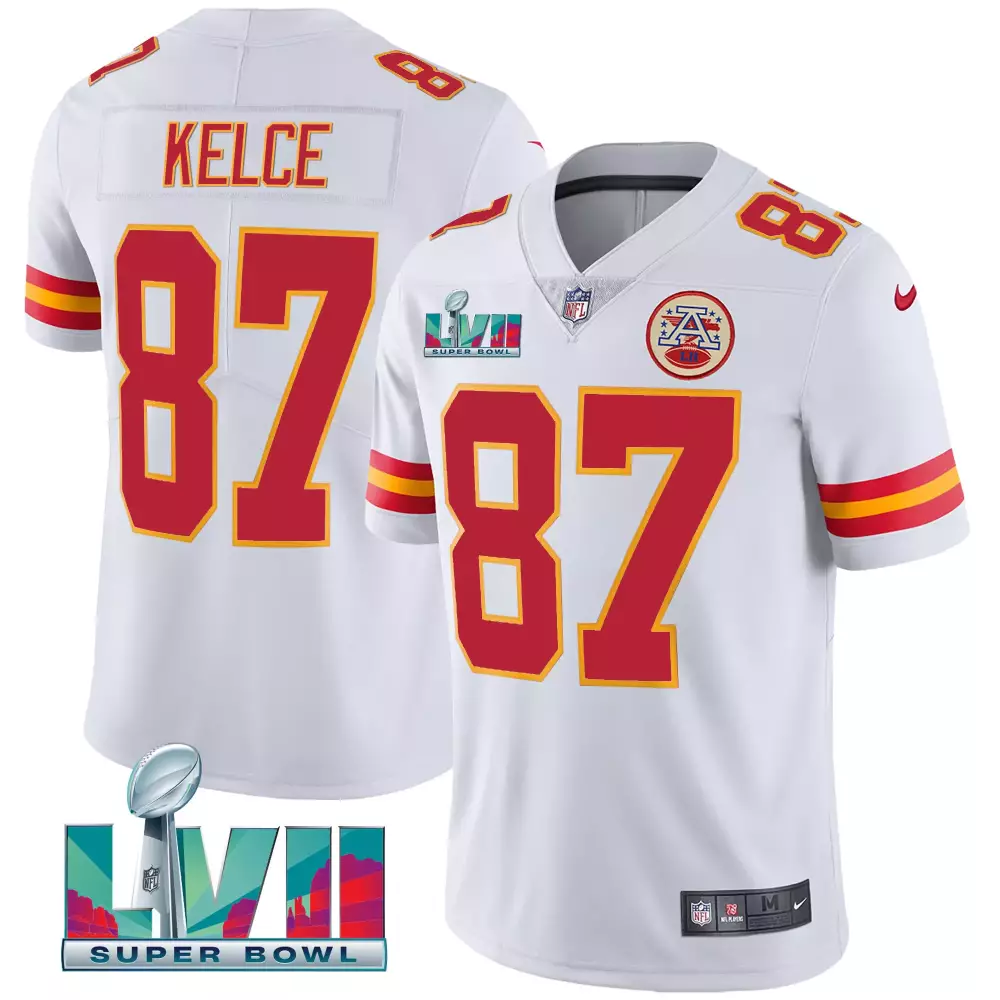 Travis Kelce 87 Jersey White Super Bowl Lvii Kansas City Chiefs Men Authentic Red