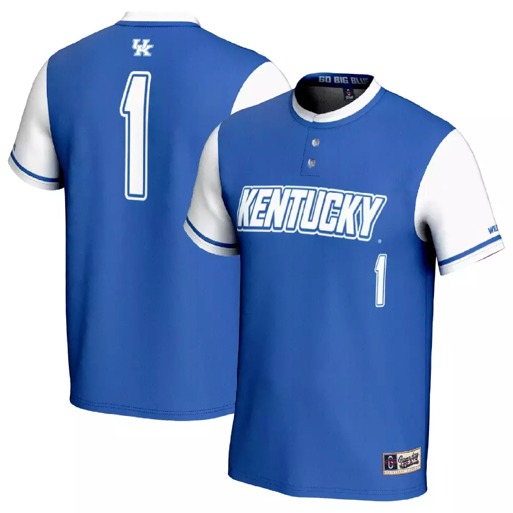 Custom Kentucky 1 Jersey Blue Men White All Stitched Vapor