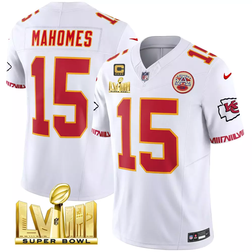 Patrick Mahomes 15 Jersey White Super Bowl Lvii Kansas City Chiefs Champions Men