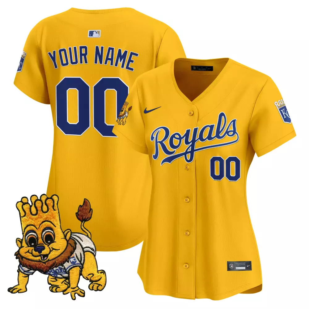 Custom Royals Jersey Yellow City Connect Primary Kansas Kc Women Blue