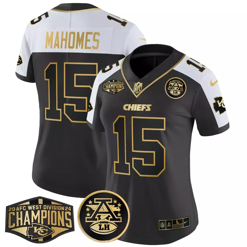 Patrick Mahomes 15 Jersey Black AFC West Champions Kansas City Chiefs Lh Men Player