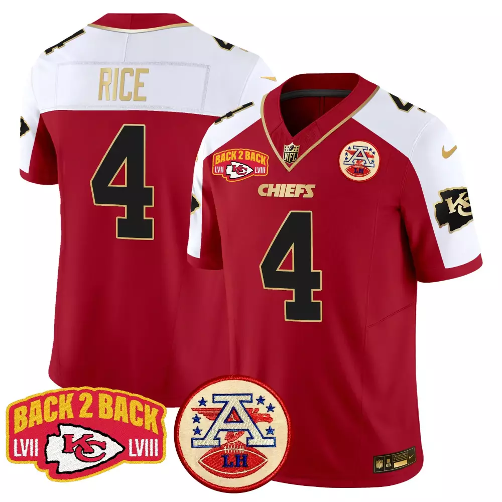 Rashee Rice 4 Chiefs Jersey Red Super Bowl Lviii Champions Lvii-lviii A-lh 2023 Men