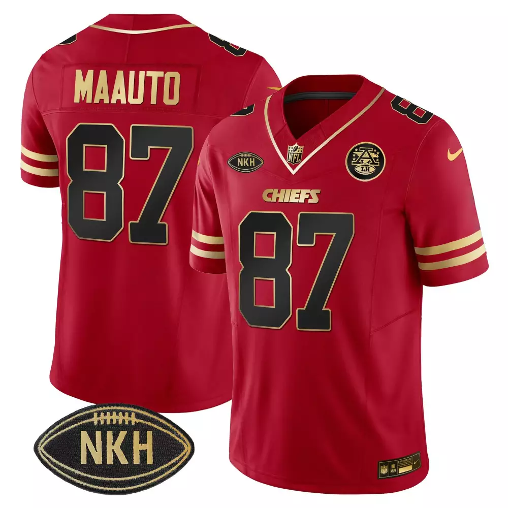 Maauto 87 Chiefs Jersey Red Nkh Afl-nfl 50 Men Gold Black Vapor All Stitched