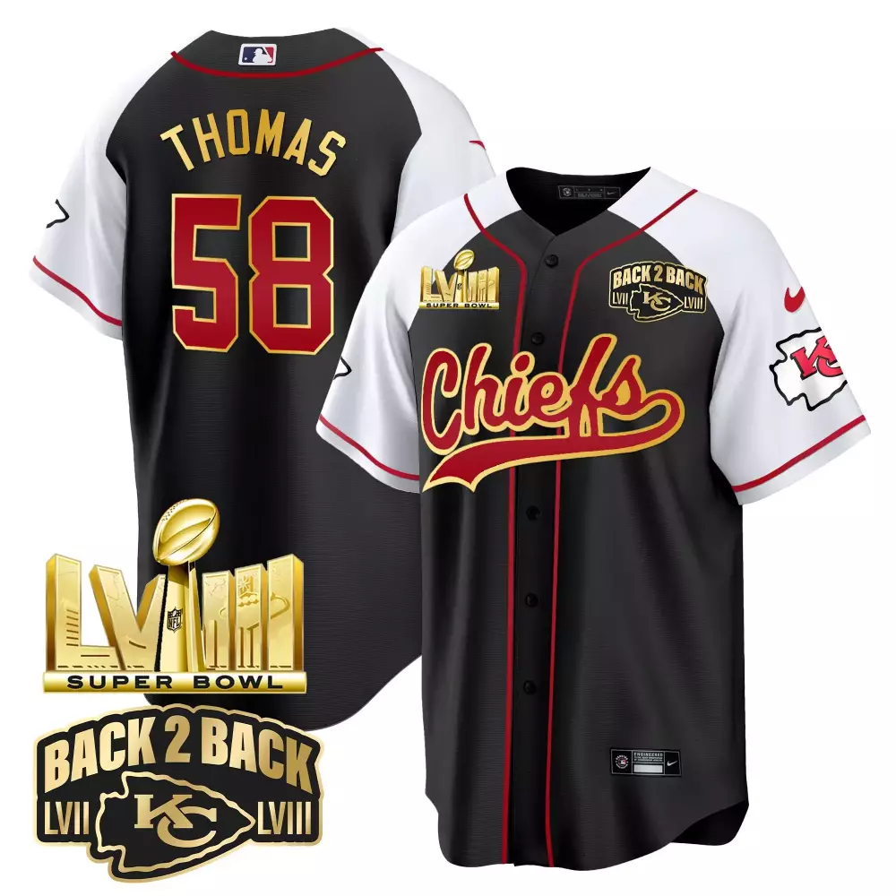 Thomas Lviii 58 Chiefs Jersey Black Super Bowl Lvii & Champions Men Red White All