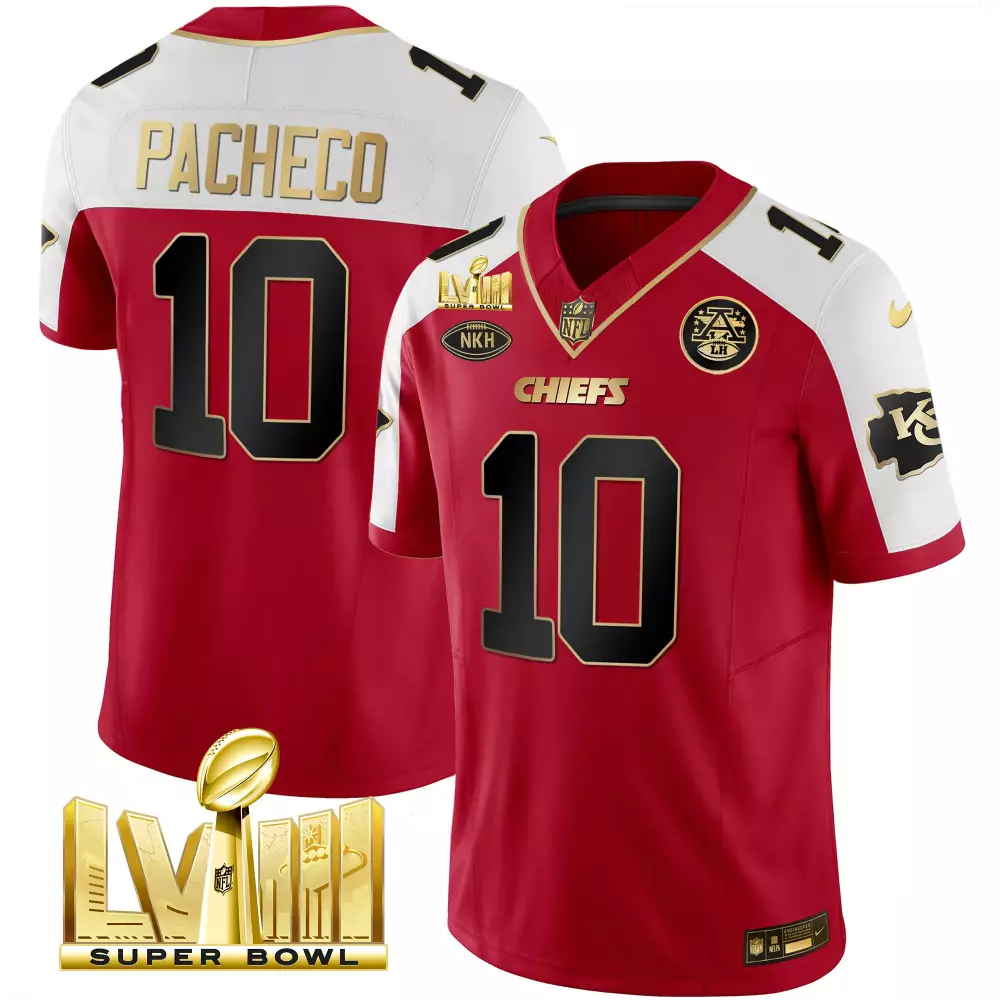 Isiah Pacheco 10 Chiefs Jersey Red Super Bowl Lviii Nkh Men Game White Black Gold