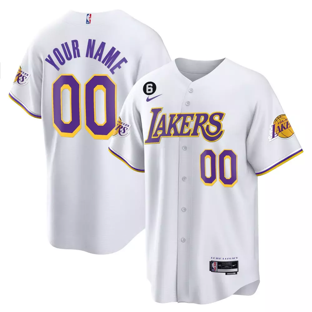 Custom Los Angeles Lakers Jersey White Le We Are Legacy Men Purple Yellow All Stitched
