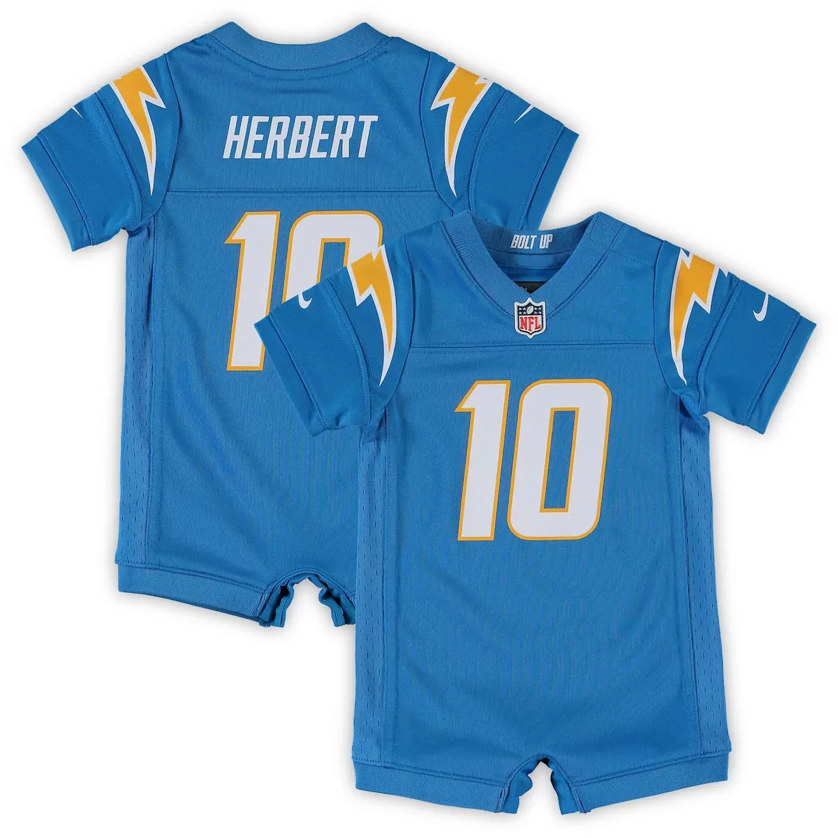 Justin Herbert 10 Jersey Blue Los Angeles Chargers Kids Yellow White Game