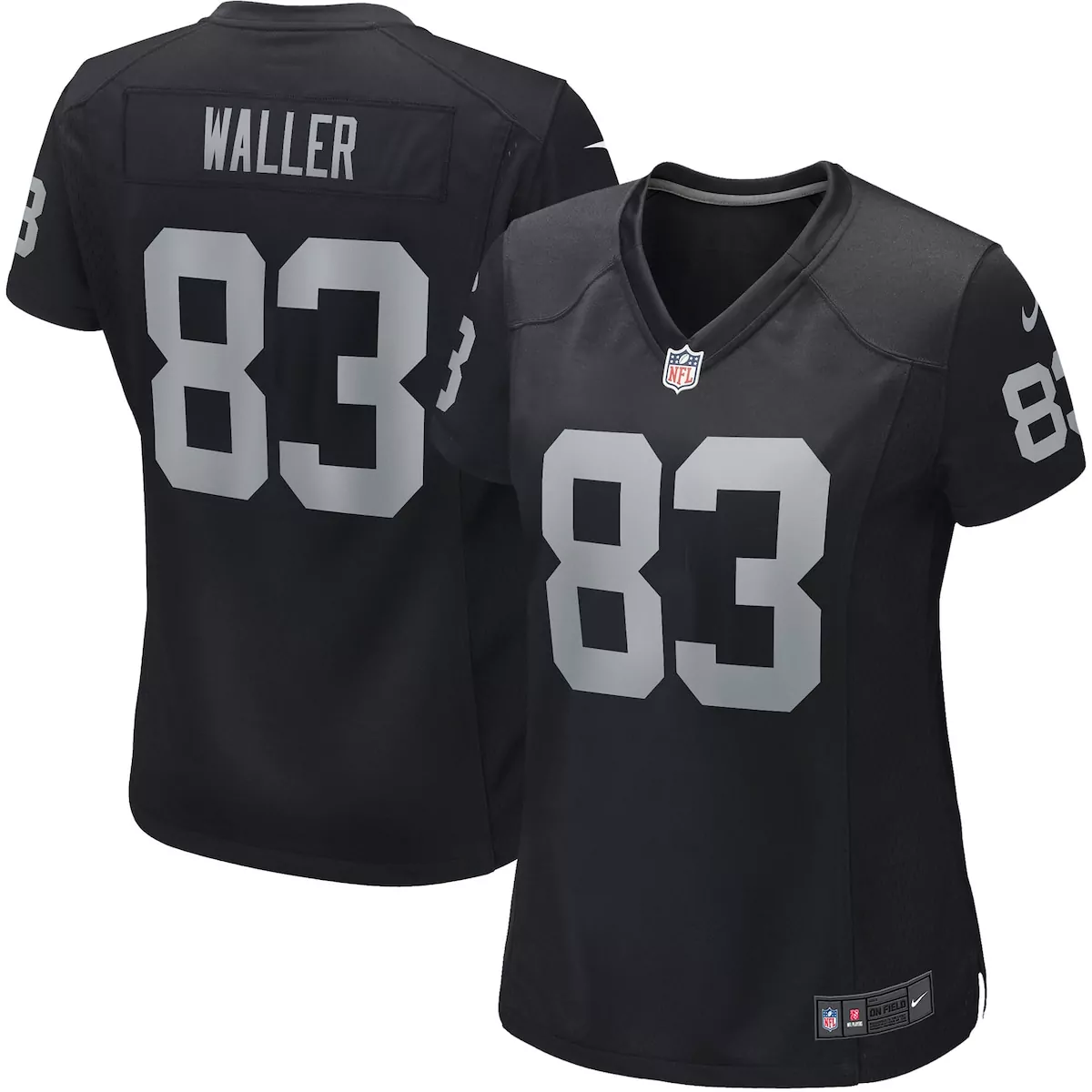 Darren Waller 83 Raiders Jersey Black Women Game Silver