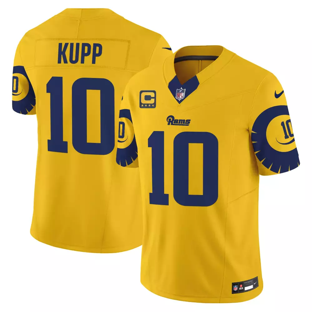 Cooper Kupp 10 Rams Jersey Yellow Men NFL Blue Vapor Limited All Stitched