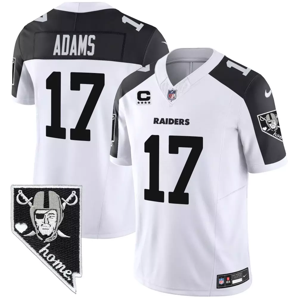 Davante Adams 17 Raiders Jersey White Nevada Home Men Alternate Black Vapor All Stitched