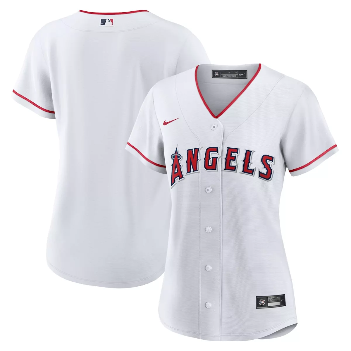 Los Angeles Angels Jersey White Women Red Navy Home