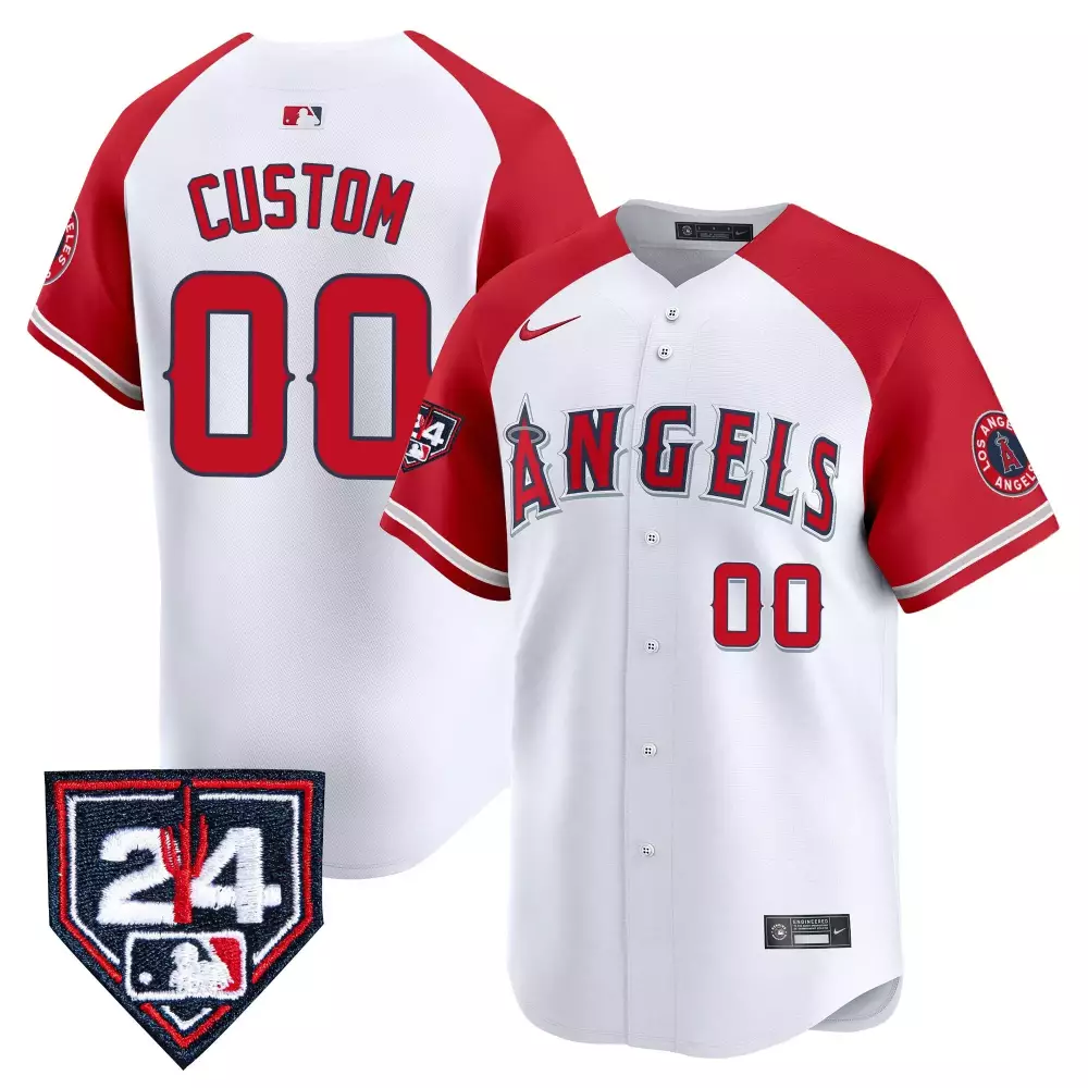 Custom Los Angeles Angels Jersey White MLB 24 Men Red Alternate Vapor Premier Limited