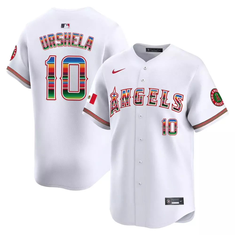 Gio Urshela 10 Los Angeles Angels Jersey White City Connect Mexican Flag Men Alternate