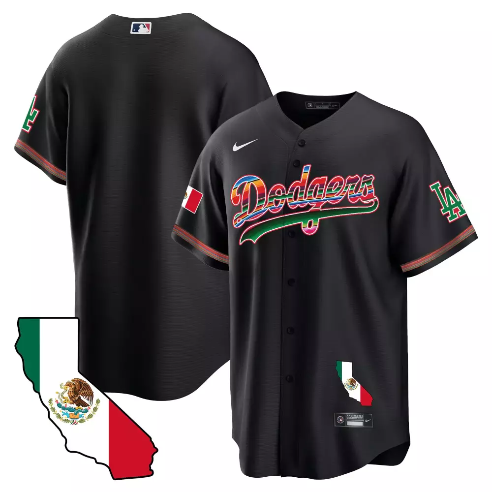 Clayton Kershaw 22 Dodgers Jersey Black Cinco De Mayo Mexico Flag California Map 2023