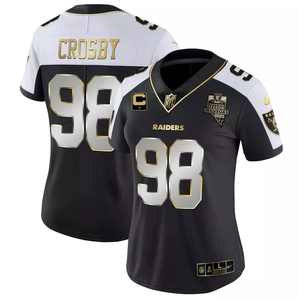 Maxx Crosby 98 Raiders Jersey Black Inaugural Season Las Vegas 2020 Women Player