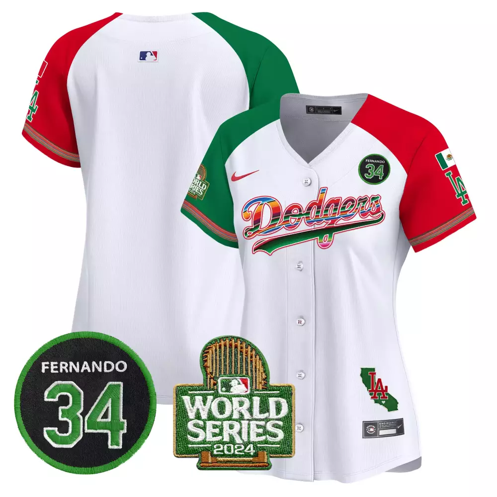 Mexico Fernando 34 Dodgers Jersey White Mexican Heritage World Series 2024 California