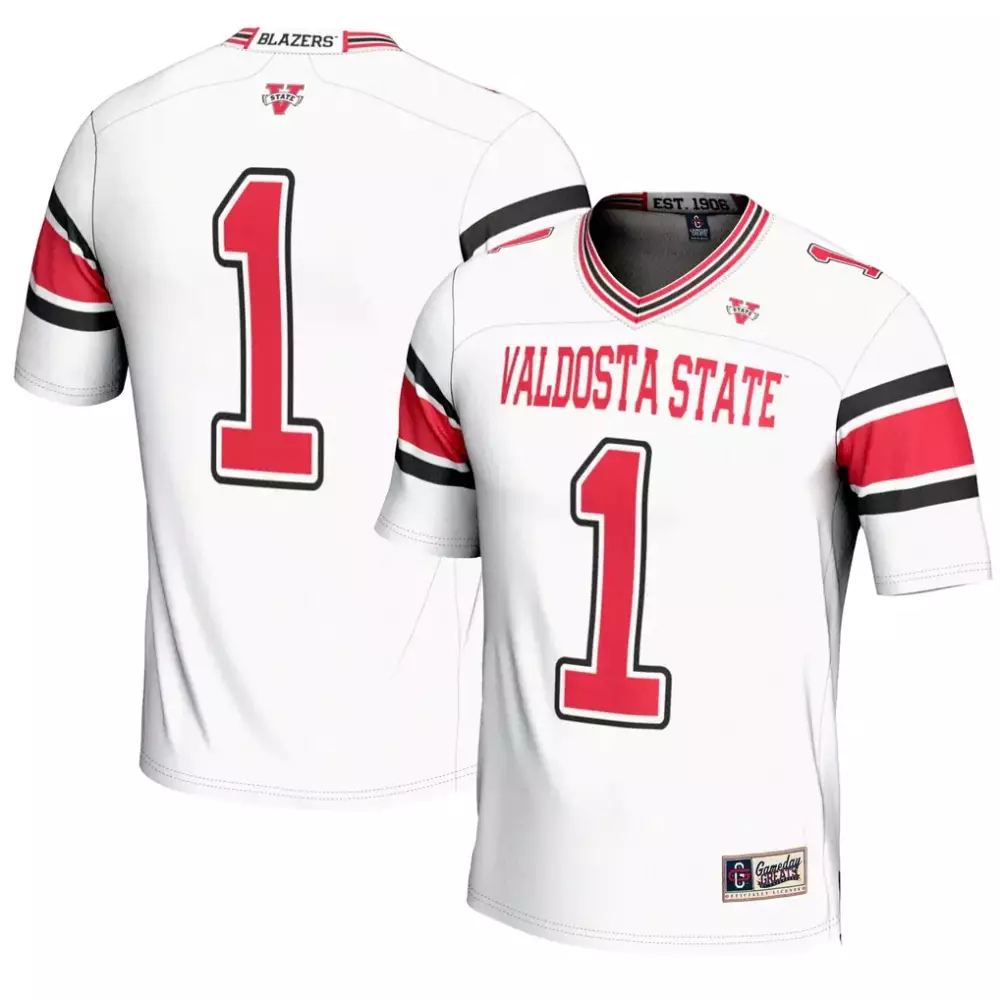 Valdosta State 1 Jersey White Blazers Red Black Gameday
