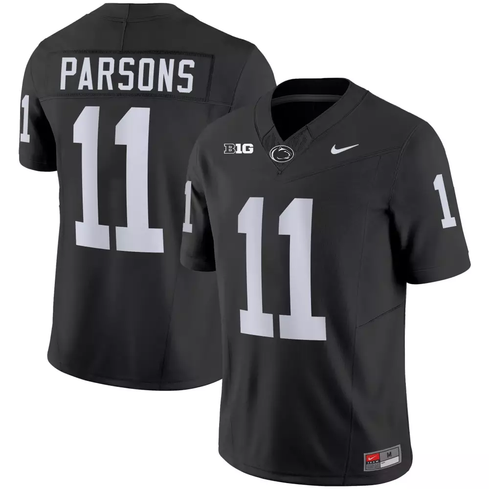 Micah Parsons 11 Penn State Jersey Black Men White Vapor Limited All Stitched