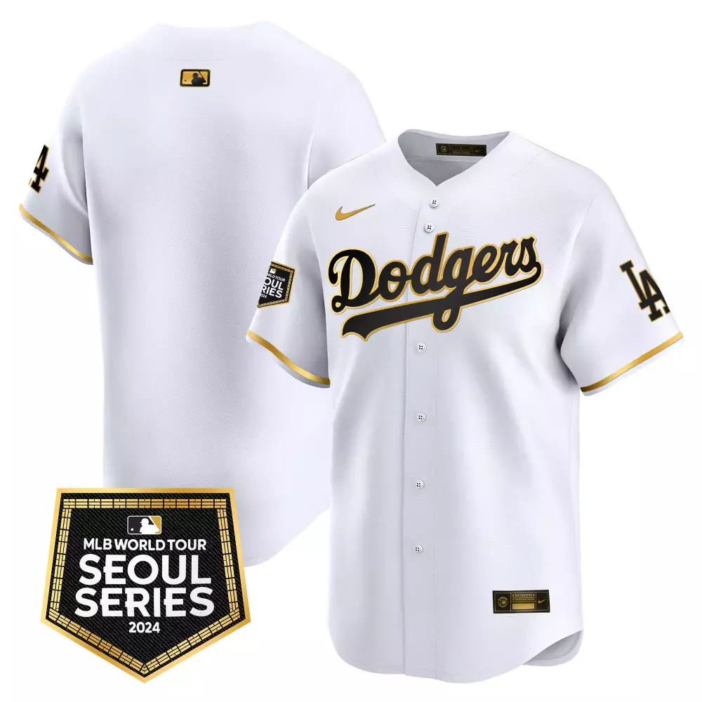 Mookie Betts 30 Jersey White Seoul Series 2024 Los Angeles Dodgers Men MLB Gold Black