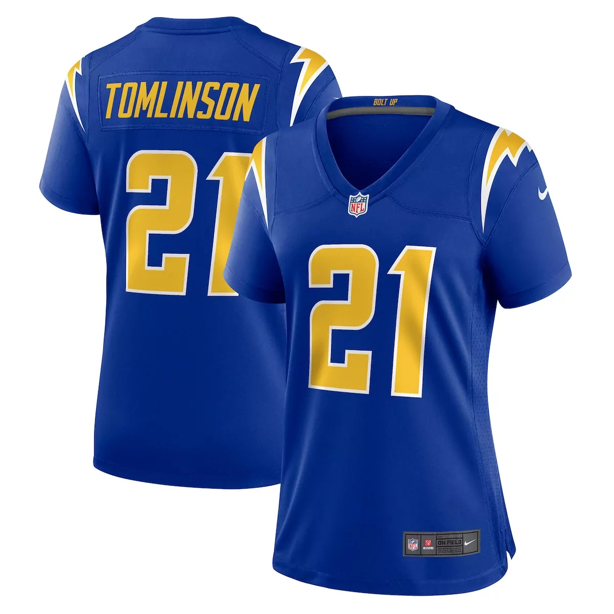 Ladainian Tomlinson 21 Jersey Royal Blue Los Angeles Chargers Men Replica Yellow