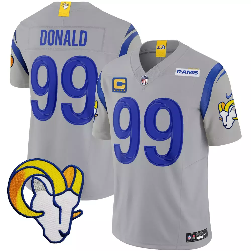 Aaron Donald 99 Rams Jersey Gray Stars Men Player Blue Yellow Vapor Limited v2 All