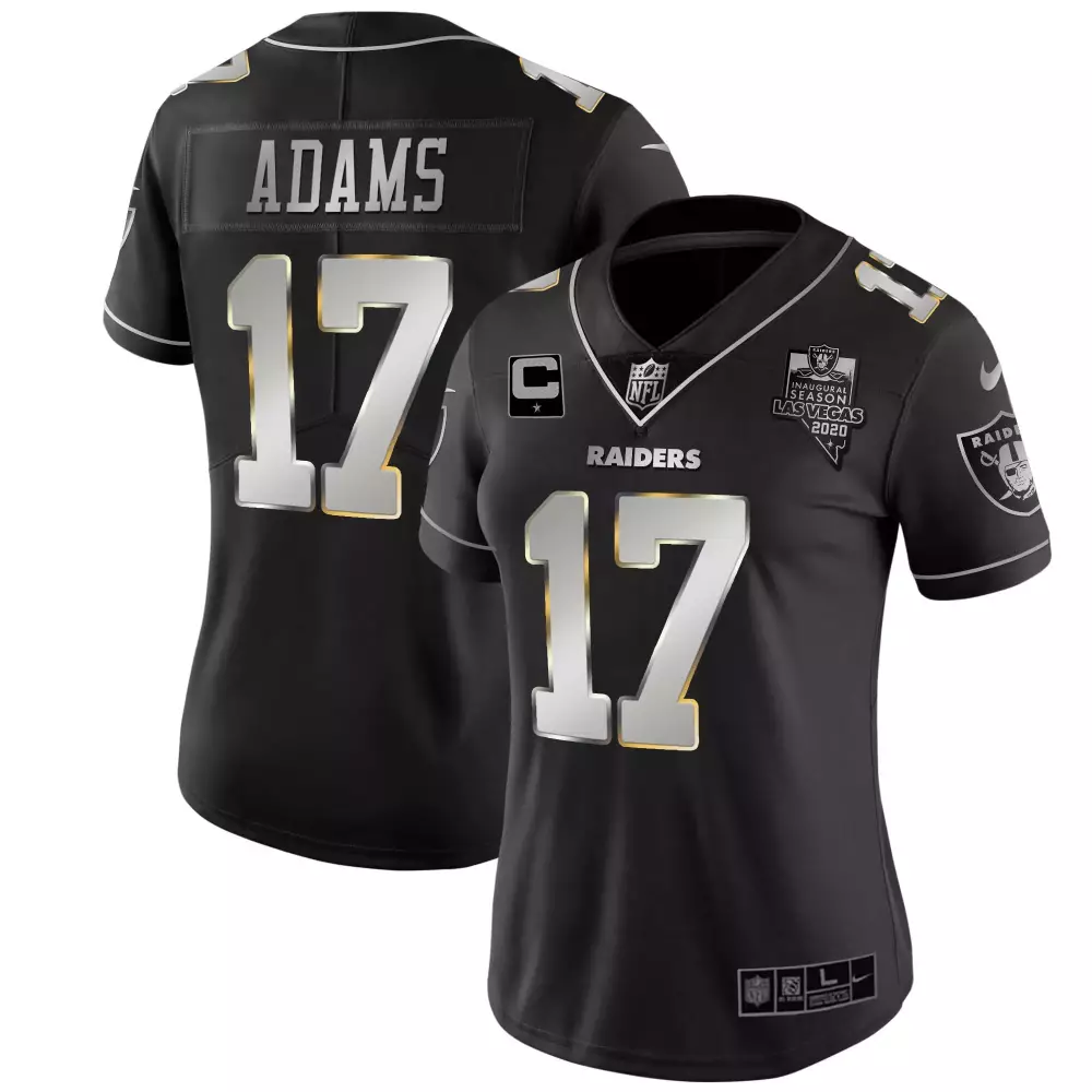 Davante Adams 17 Raiders Jersey Black Inaugural Season Las Vegas 2020 Women Player