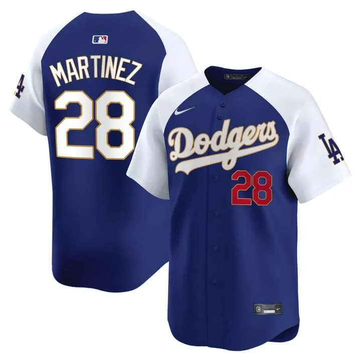 Jd Martinez 28 Dodgers Jersey Royal Blue Men Split Design White Red Alternate Vapor