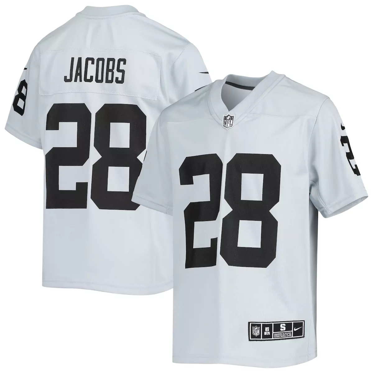 Josh Jacobs 28 Las Vegas Raiders Jersey White Men Player Black Game