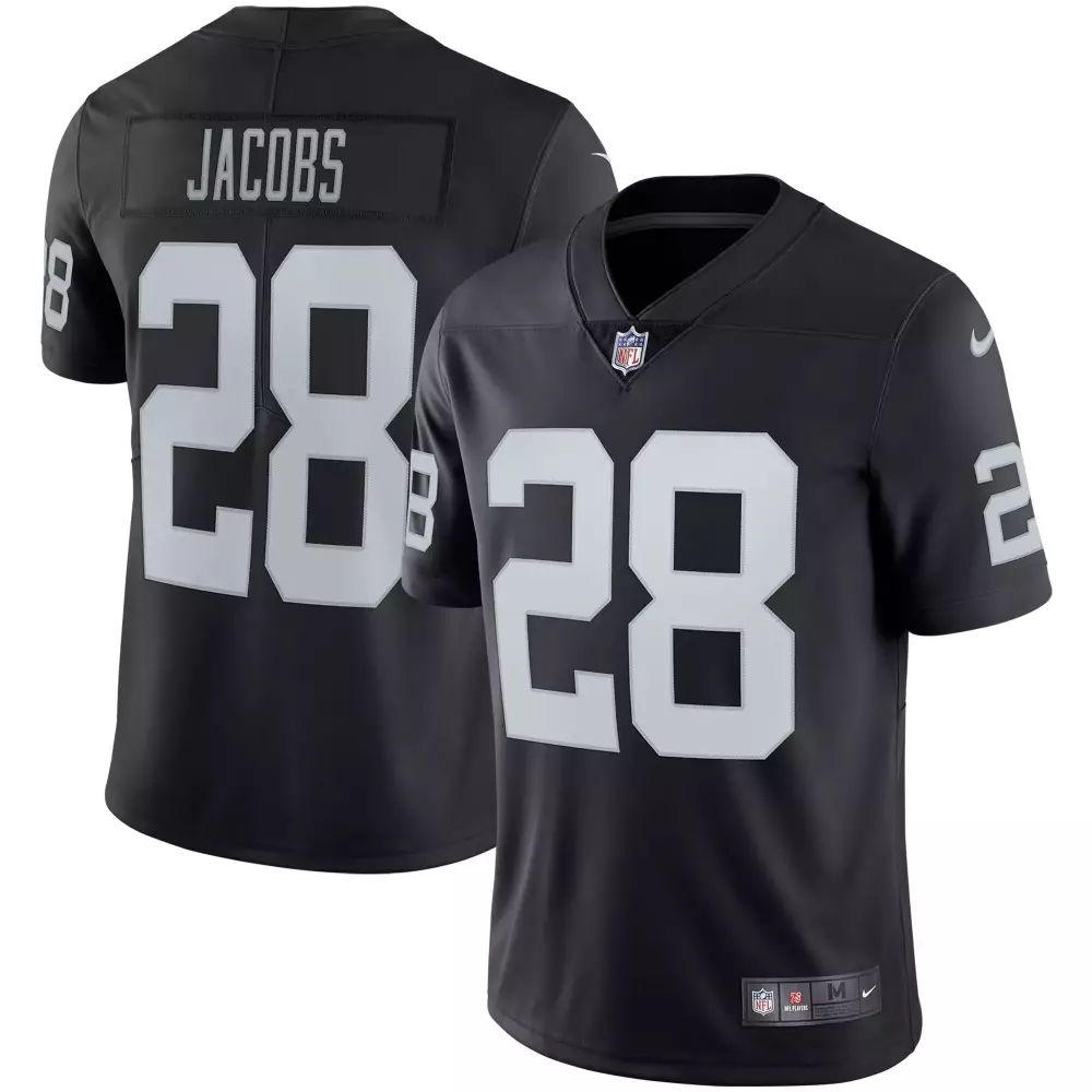 Josh Jacobs 28 Raiders Jersey Black Men Authentic White All Stitched Vapor