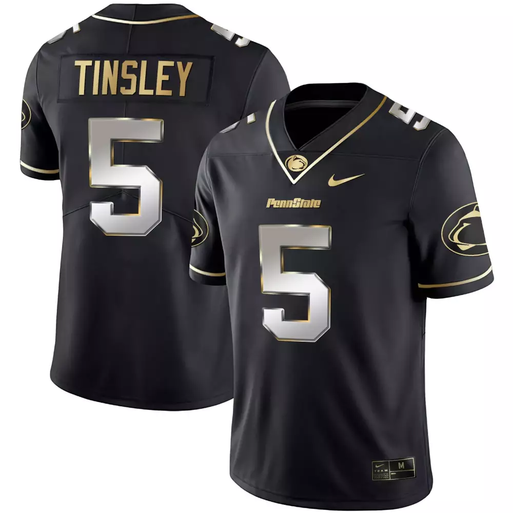 Allar Nittany 5 Penn State Jersey Black Men Gold Silver Limited Vapor All Stitched