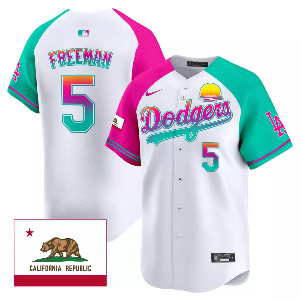 Freddie Freeman 5 Dodgers Jersey White City Connect California Republic 2023 Men