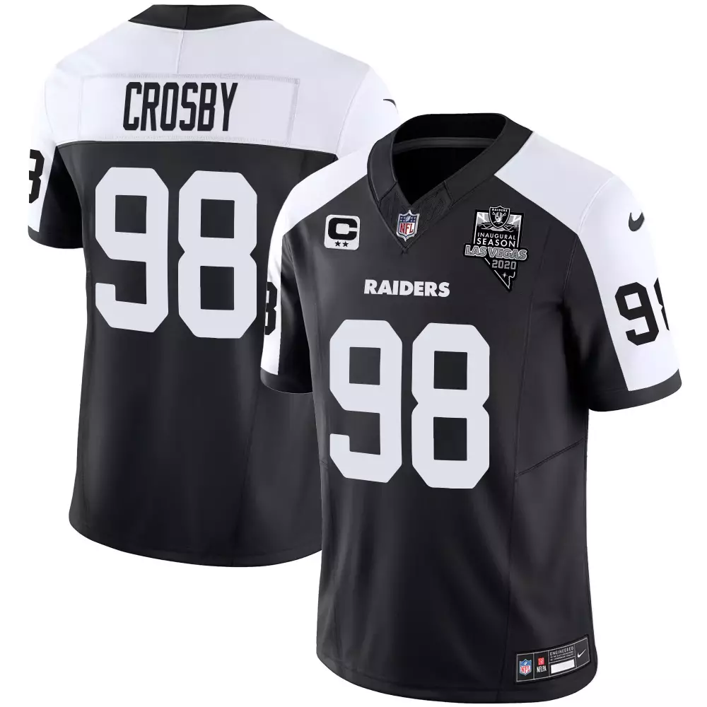 Maxx Crosby 98 Raiders Jersey Black Men NFL White Alternate Vapor Limited All Stitched