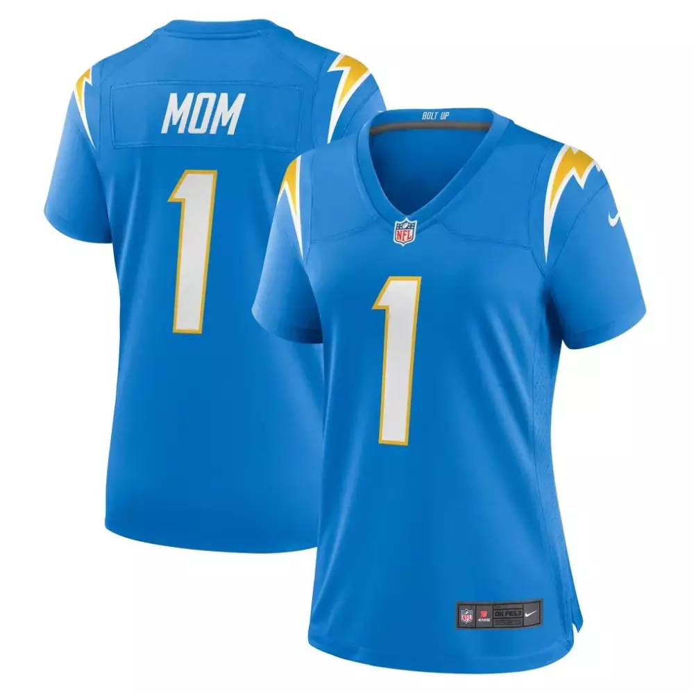 Mom 1 Chargers Jersey Blue Women Replica Yellow White Game