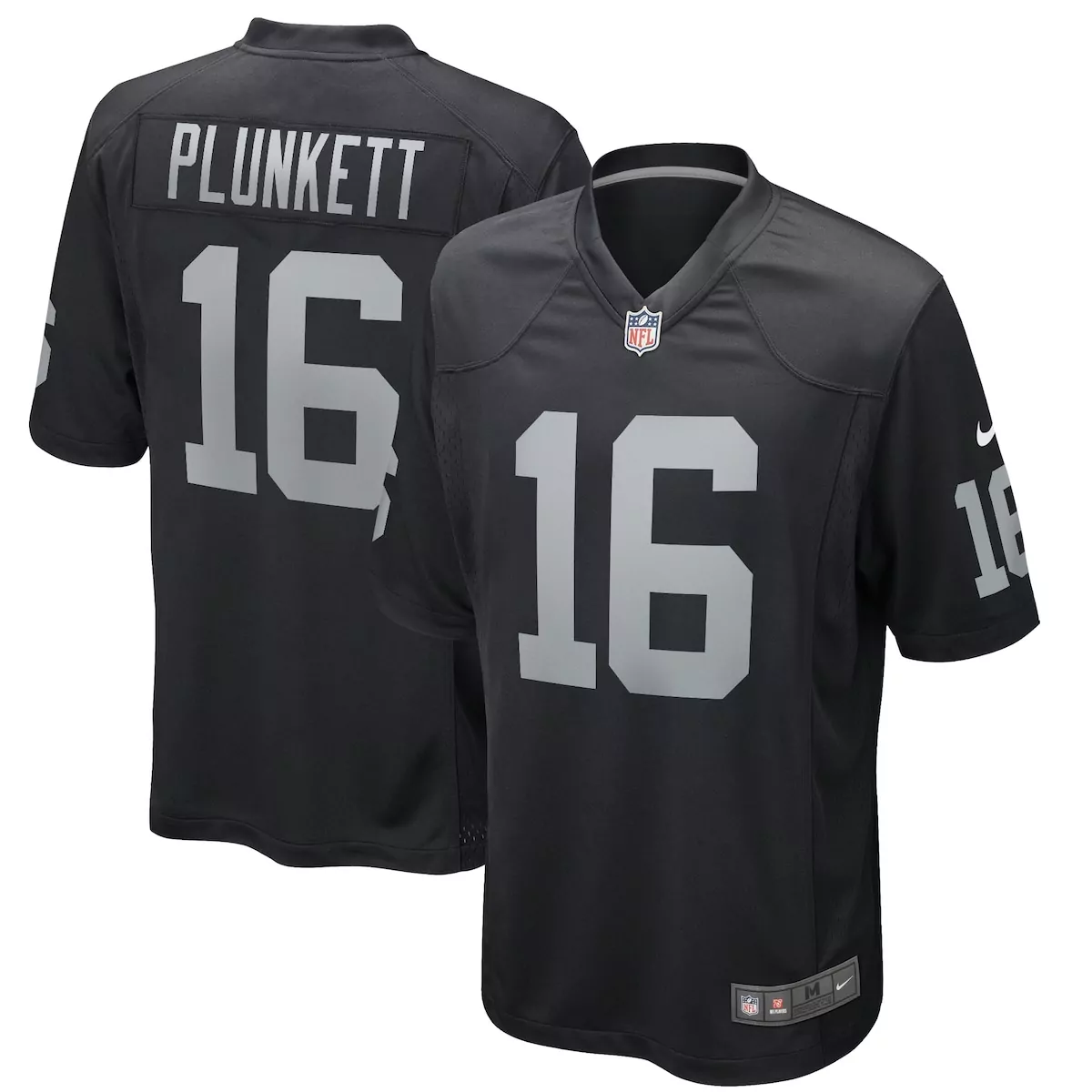 Jim Plunkett 16 Raiders Jersey Black Men Replica Gray Game Retired
