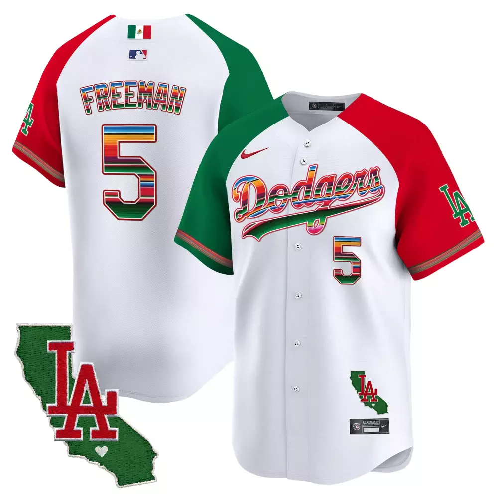 Freddie Freeman 5 Dodgers Jersey White Dia De Los Muertos LA Men Split Custom Design
