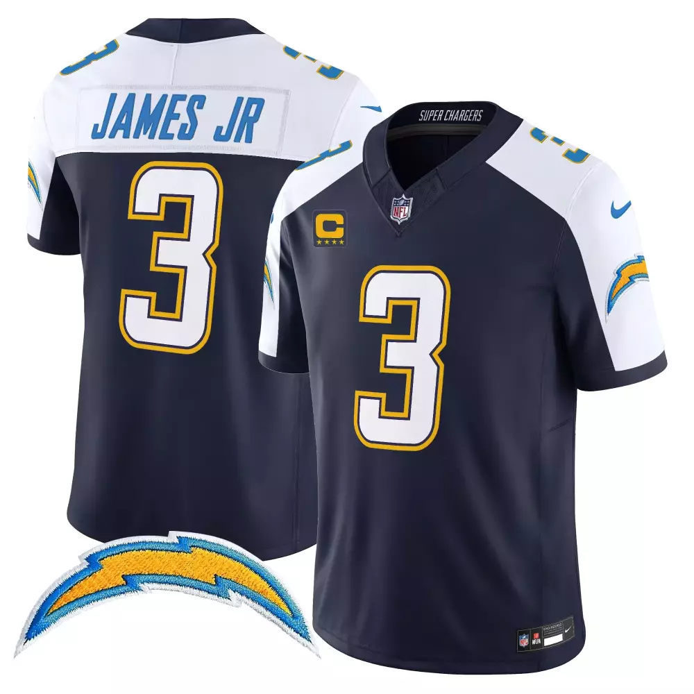 Derwin James Jr. 3 Chargers Jersey Navy Men White Yellow Light Blue Stitched Vapor